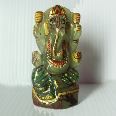 Gemstone Hindu God Ganpati Idol