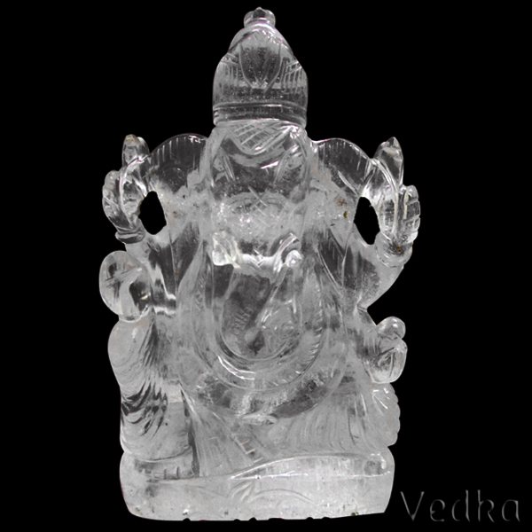 LORD GANESHA STATUE Clear Quaartz HIGH QUALITY Hindu Elephant God Lord Ganesh