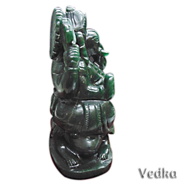 Dark Green Aventurine Handcrafted Indian God Ganesh Statue ganesha idol Hindu Puja HomeTemple Figuri