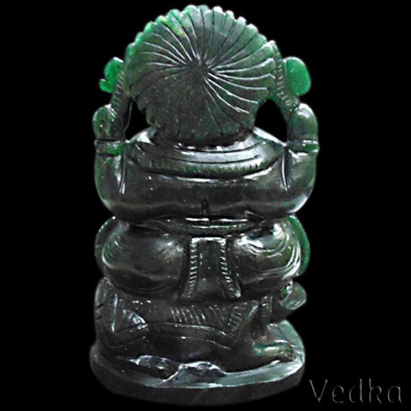 Dark Green Aventurine Handcrafted Indian God Ganesh Statue ganesha idol Hindu Puja HomeTemple Figuri