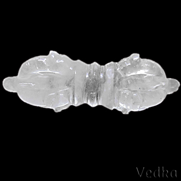 Tibetan Buddhism tool Carved Quartz Crystal  Dorje (Vajra) For meditation