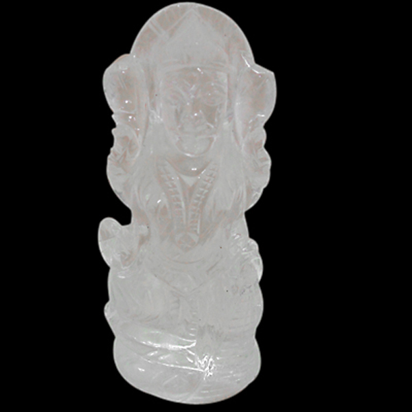 Hindu Goddess Laxmi Idol Carved Top Quality Clear Quartz Crystal Wealth Goddess Deity