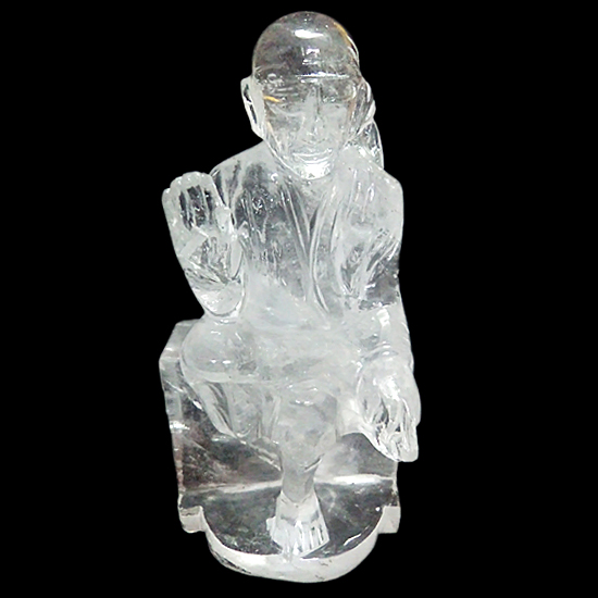 Natural Clear Quartz Saibaba Statue