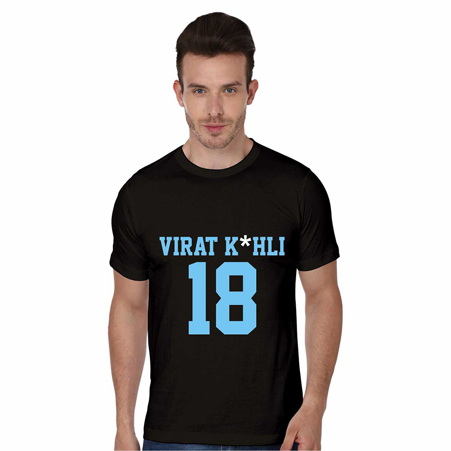 Men’s Virat Kohli Number Black T-Shirt