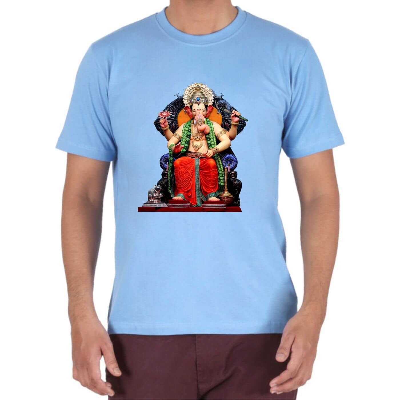 Ganesh Poyester T Shirt Sky Color