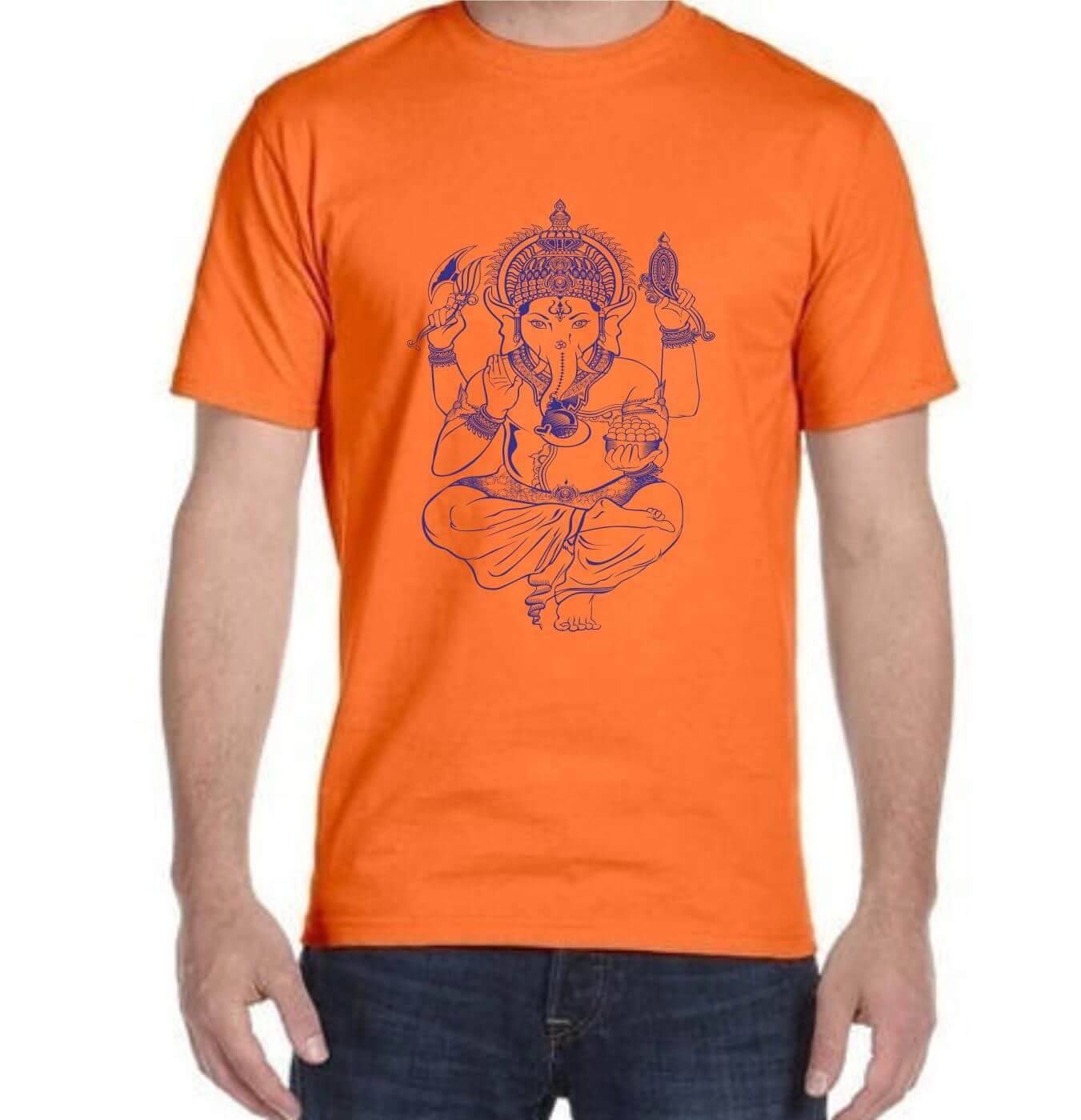 Orange Ganpati T Shirt by Cottvalley