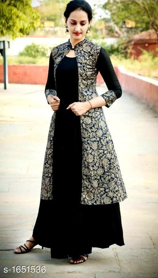 Designer Jacket With Black Kurti