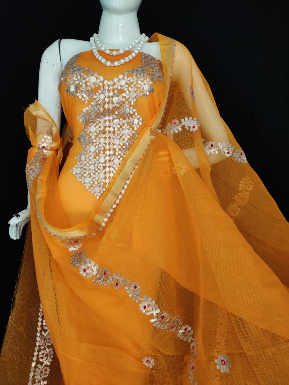 Kota Doriya Gota Patti Suits with Dupatta Yellow Color